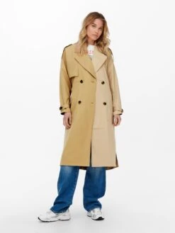 ONLY Trenchcoats Tussenmantel Betty Dames Beige / Donkerbeige -Winterkledingwinkel Voor Dames 00708dcea23cbee64dba84d82a3dfa80