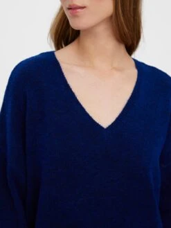Vero Moda Fijngebreide Truien Trui VIGGA Dames Blauw -Winterkledingwinkel Voor Dames 010e28084b71b64004563dc32a8b8ecb
