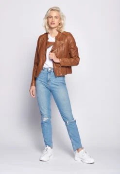 Maze Leren Jassen Tussenjas Chrystal Dames Cognac -Winterkledingwinkel Voor Dames 06604642da3be8cf82112715db71f9f9