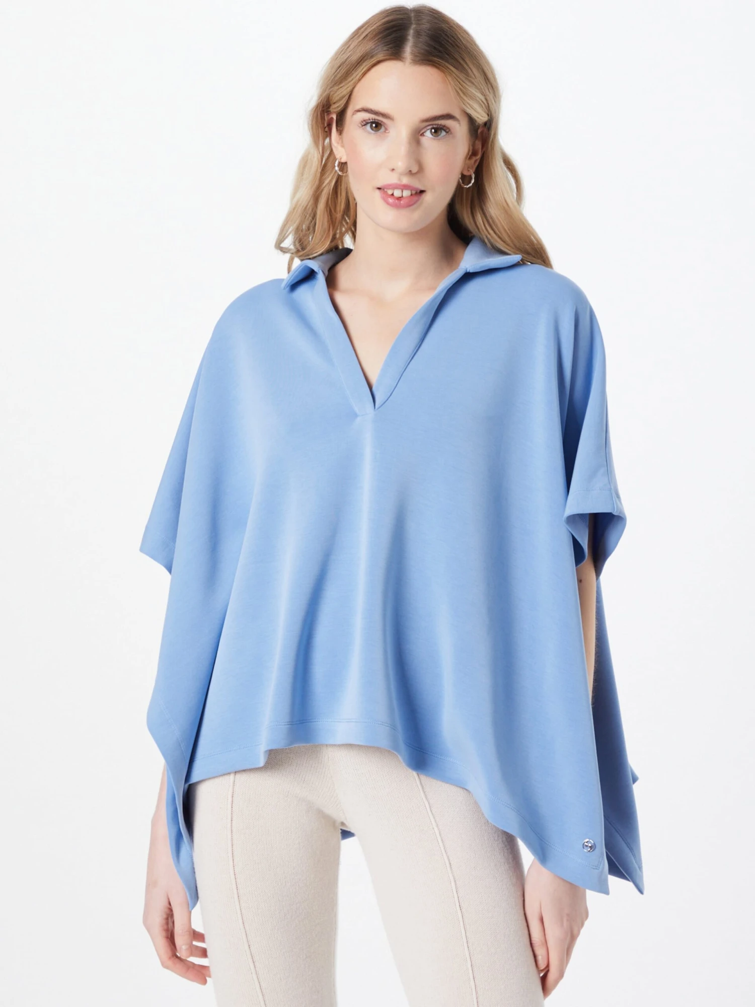 Comma Ponchos & Kimonos Cape Dames Hemelsblauw 4 Comma Ponchos & Kimonos Cape Dames Hemelsblauw - Afbeelding 3