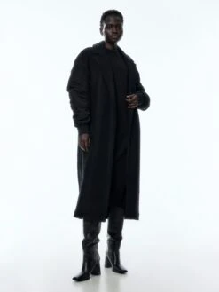 EDITED Wollen Mantels Wintermantel Justine Dames Zwart -Winterkledingwinkel Voor Dames 074baf169bf65e7b1c05e374689a5773