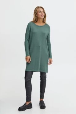 Fransa Lange Truien Trui BLUME Dames Donkergroen -Winterkledingwinkel Voor Dames 0931810cef29cbbd36a5a15653f87dd0