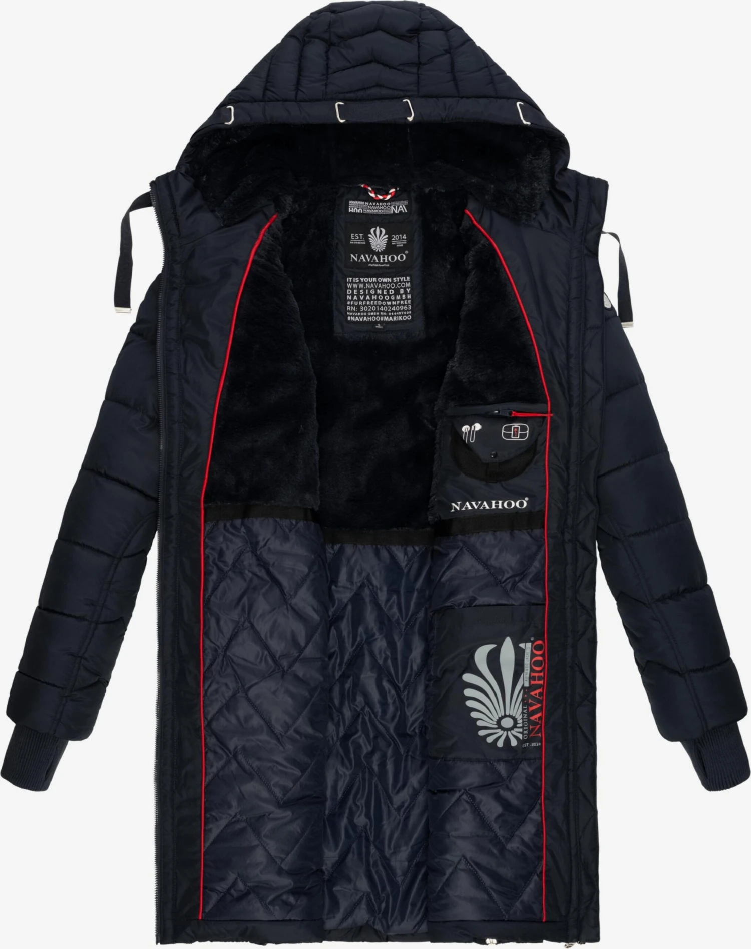 Navahoo Wintermantels Wintermantel Alpenveilchen Dames Navy 7 Navahoo Wintermantels Wintermantel Alpenveilchen Dames Navy - Afbeelding 5