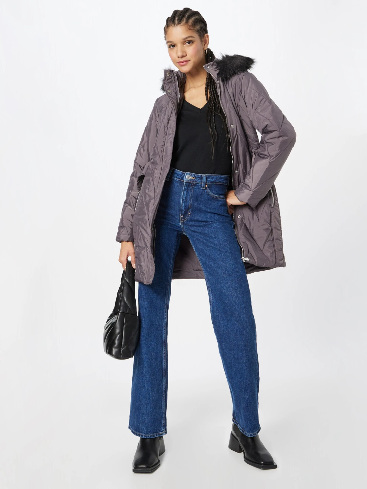 Dorothy Perkins Wintermantels Wintermantel Dames Donkergrijs 7 Dorothy Perkins Wintermantels Wintermantel Dames Donkergrijs - Afbeelding 5