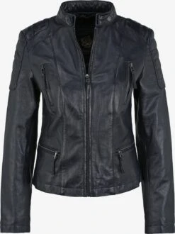 Apple Of Eden Leren Jassen Tussenjas LILOU Dames Blauw