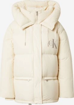 Calvin Klein Jeans Gewatteerde Jassen Winterjas Dames Lichtbeige