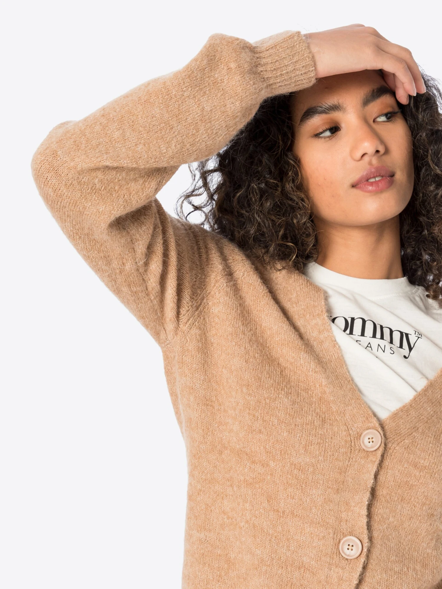 ICHI Vesten Gebreid Vest Dames Sand 4 ICHI Vesten Gebreid Vest Dames Sand - Afbeelding 2