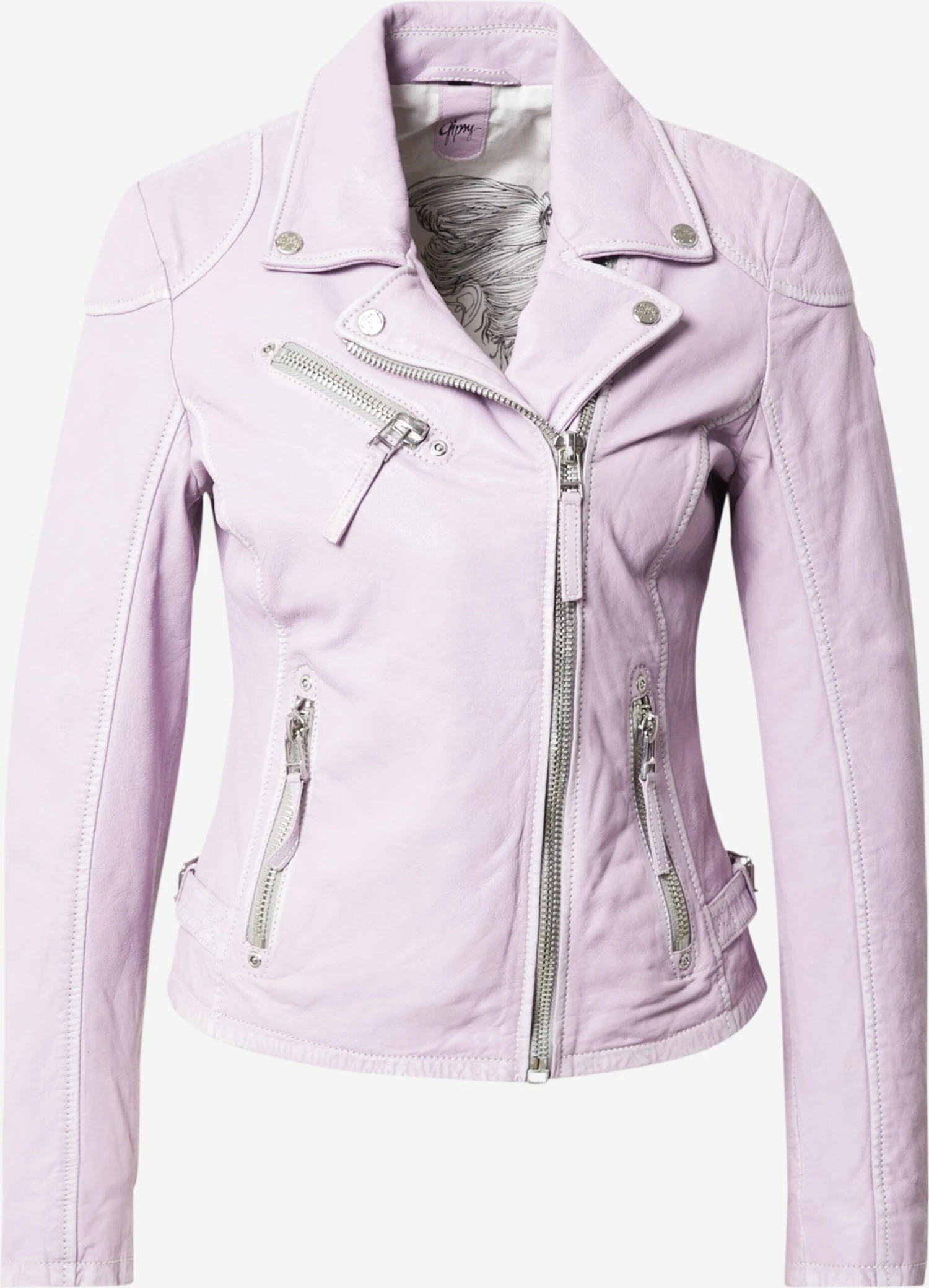 GIPSY Leren Jassen Tussenjas Dames Pastellila 3 GIPSY Leren Jassen Tussenjas Dames Pastellila