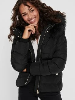 ONLY Gewatteerde Jassen Winterjas Camilla Dames Zwart -Winterkledingwinkel Voor Dames 269460d9b26ae0ebfa4751300253cad8