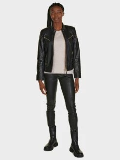 Leren Jassen Tussenjas Bella Dames Zwart -Winterkledingwinkel Voor Dames 2db21ce92b9f6a8e1262a23cb6e317d9