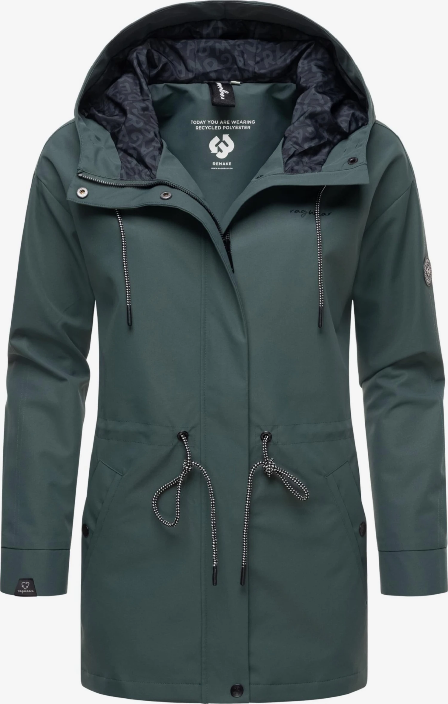 Ragwear Regenjassen Functionele Jas Urbanna Remake Dames Donkergroen 6 Ragwear Regenjassen Functionele Jas Urbanna Remake Dames Donkergroen - Afbeelding 4