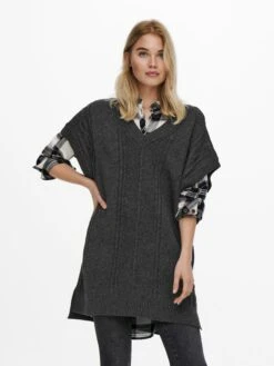 ONLY Lange Truien Trui CLARIS Dames Basaltgrijs -Winterkledingwinkel Voor Dames 3e7545eb8214cf647b506a68a3b818d9