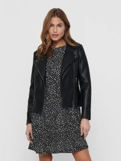 ONLY Leren Jassen Tussenjas ONLMELISA Dames Zwart -Winterkledingwinkel Voor Dames 40e8840c917ad7872d33f974666a9350