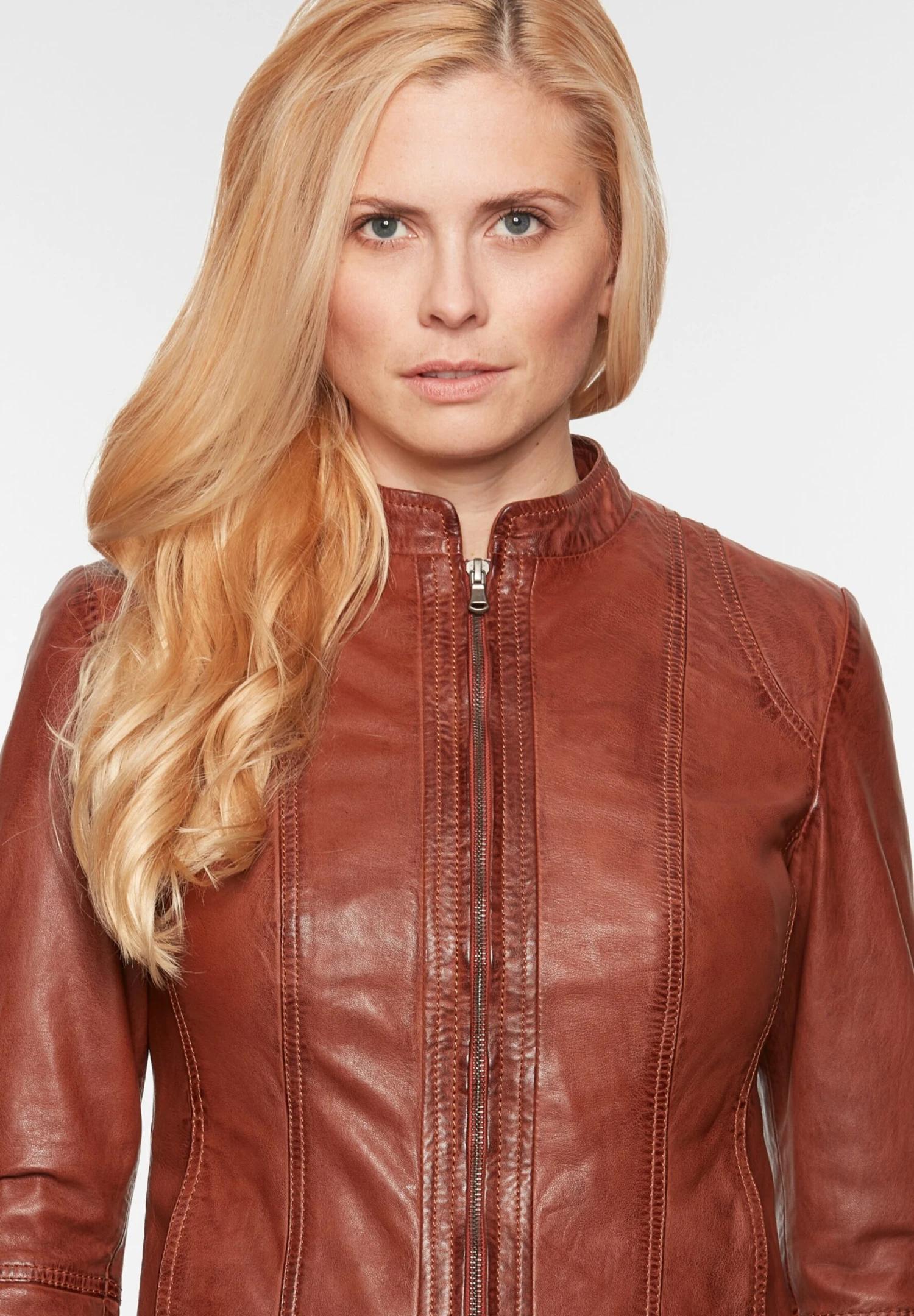 Leren Jassen Tussenjas Dames Roestbruin 8 Leren Jassen Tussenjas Dames Roestbruin - Afbeelding 6
