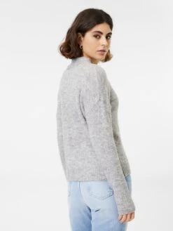 ICHI Fijngebreide Truien Trui Dames Grijs Gemêleerd 10 ICHI Fijngebreide Truien Trui Dames Grijs Gemêleerd -Winterkledingwinkel Voor Dames 4c673e704440bb45e79d293796199d8e