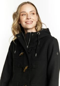DreiMaster Vintage Duffelcoats Tussenmantel Incus Dames Zwart -Winterkledingwinkel Voor Dames 4c9aafaf85a46c23c95bc18675a11435