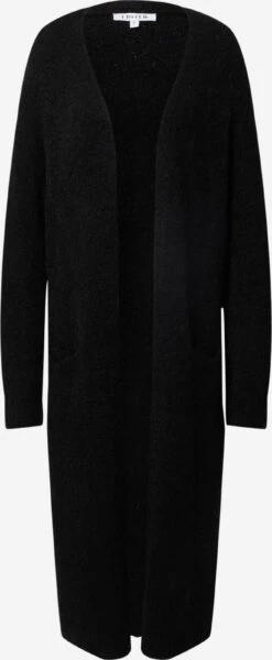 EDITED Lange Vesten Gebreide Mantel Caesar Dames Zwart