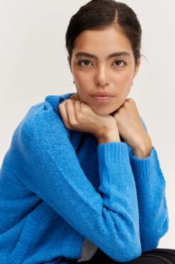 B.young Vesten Gebreid Vest Dames Blauw -Winterkledingwinkel Voor Dames 549d42e2ff966841af04c658d6187875