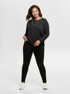 ONLY CARMAKOMA Lange Truien Trui Dames Zwart Gemêleerd -Winterkledingwinkel Voor Dames 5655596d2c332dd066bc2794910cb636