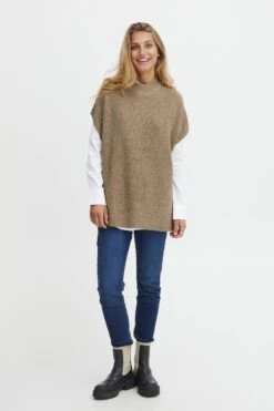 Fransa Lange Truien Trui FRERETTA Dames Bruin Gemêleerd -Winterkledingwinkel Voor Dames 56d45147aff1ce0878fe9e364be9da61