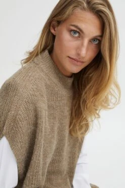 Fransa Lange Truien Trui FRERETTA Dames Bruin Gemêleerd -Winterkledingwinkel Voor Dames 58baff984ab6abf1ce7fbcde58ae8a59