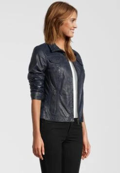 H.I.S Leren Jassen Tussenjas Dames Navy -Winterkledingwinkel Voor Dames 5ea57acc4d1784e0ab7bf125a734bb6f