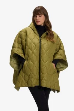 Ulla Popken Ponchos & Kimonos Cape Dames Groen -Winterkledingwinkel Voor Dames 60d895d3bab99ea967a6c2b910e3cd2d