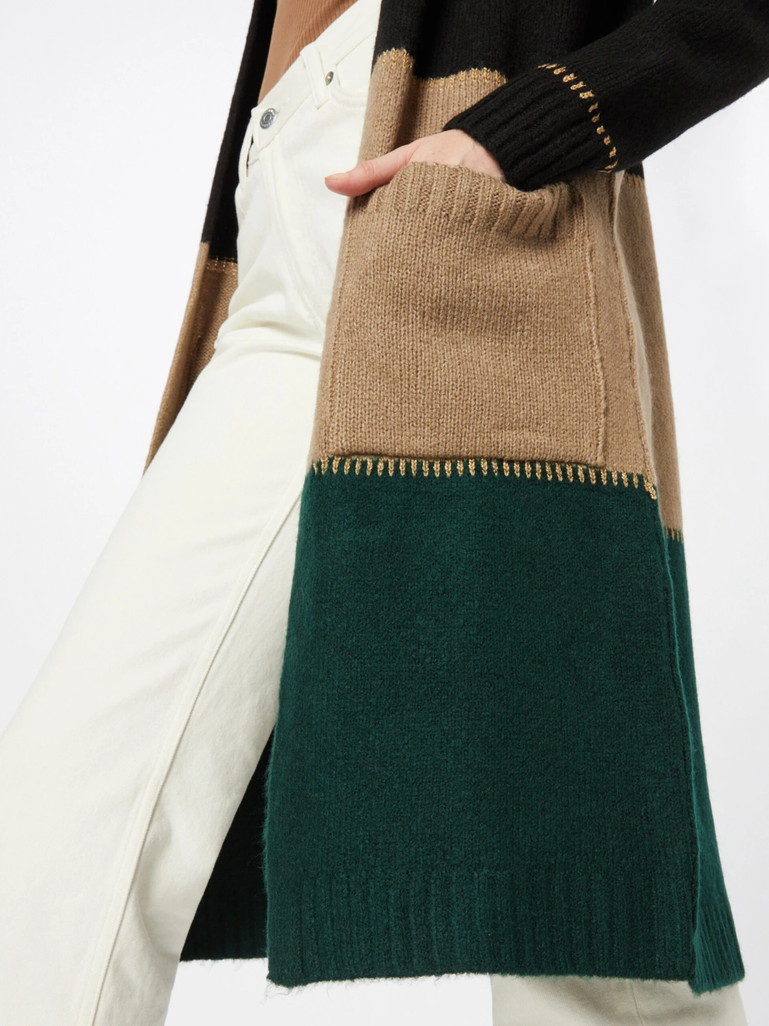 Lange Vesten Gebreide Mantel Adriana Dames Gemengde Kleuren 4 Lange Vesten Gebreide Mantel Adriana Dames Gemengde Kleuren - Afbeelding 2