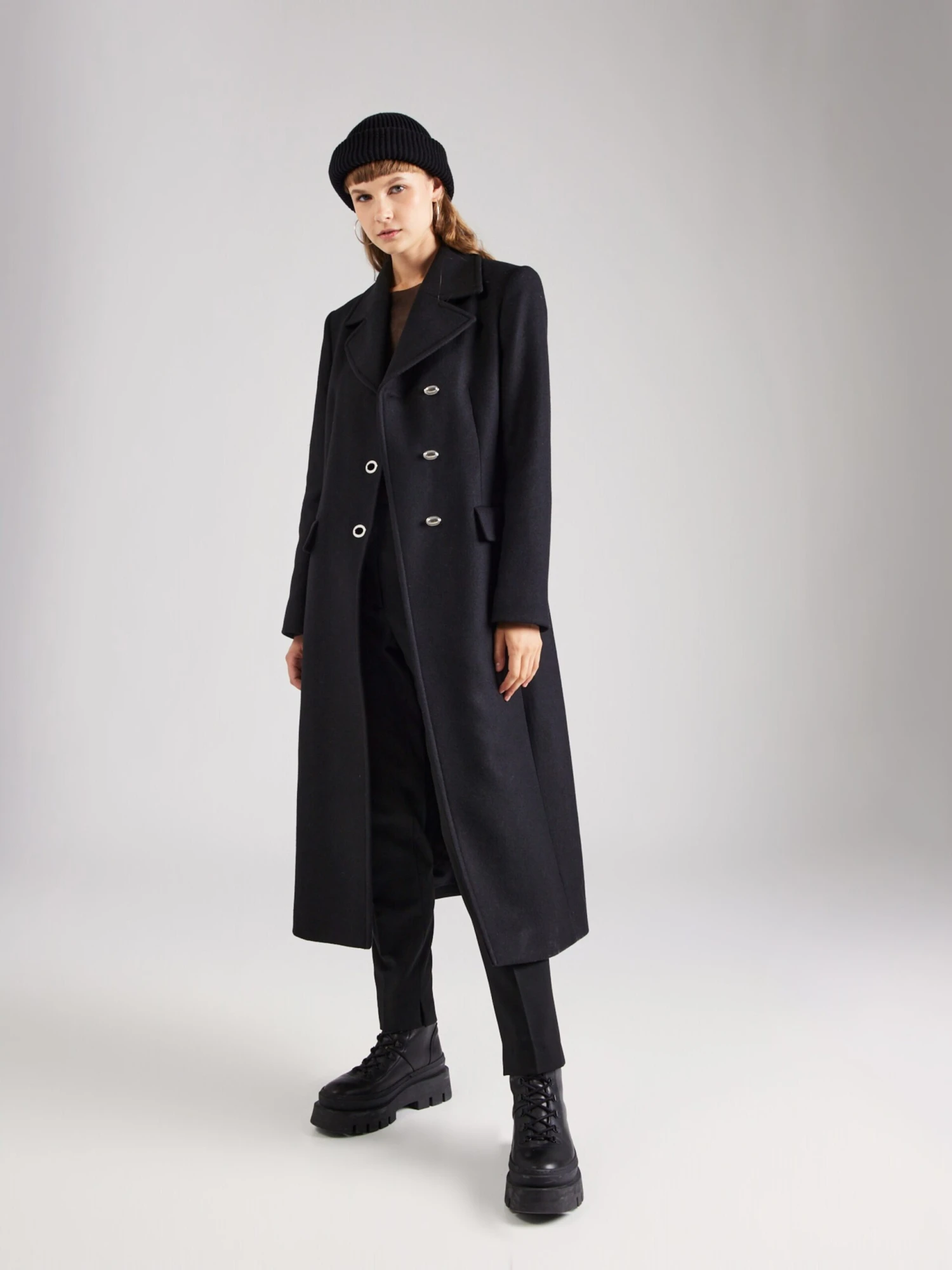 Wollen Mantels Tussenmantel Clafa Dames Zwart 7 Wollen Mantels Tussenmantel Clafa Dames Zwart - Afbeelding 5