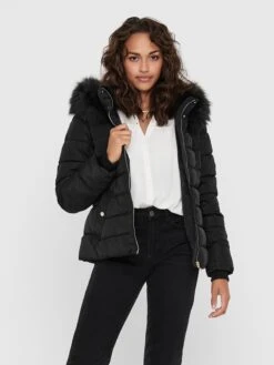 ONLY Gewatteerde Jassen Winterjas Camilla Dames Zwart -Winterkledingwinkel Voor Dames 65a9755e2270656126925ea1b485efce