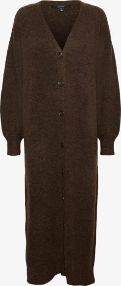 Vero Moda Lange Vesten Gebreide Mantel Dames Donkerbruin