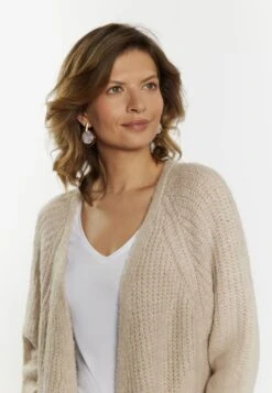 Lange Vesten Gebreide Mantel Dames Lichtbeige -Winterkledingwinkel Voor Dames 6b102347370431b33fce54f68c15a743