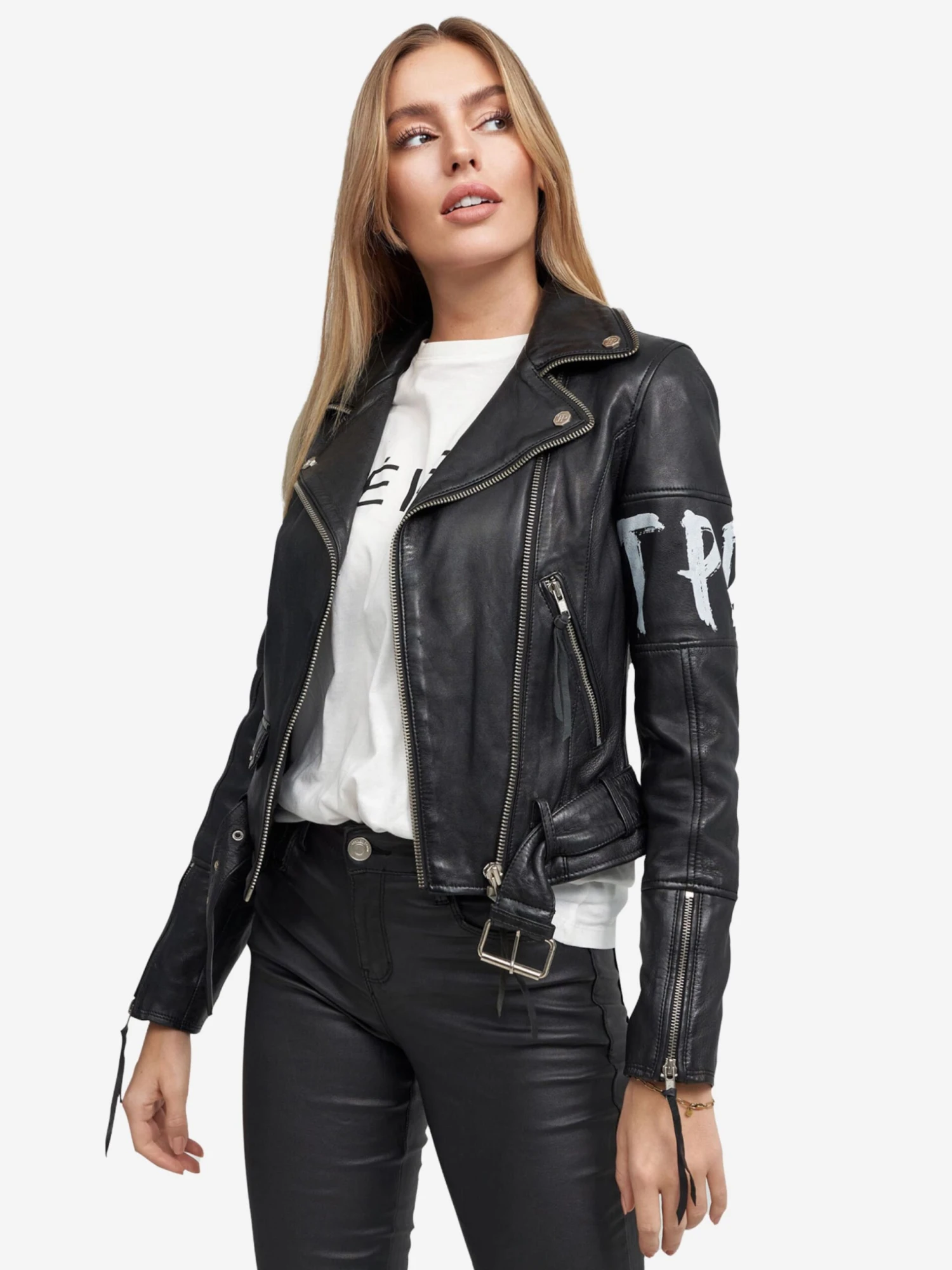 Leren Jassen Tussenjas Laila Dames Zwart 5 Leren Jassen Tussenjas Laila Dames Zwart - Afbeelding 3