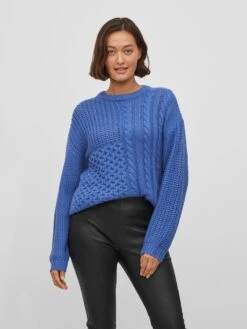 Vila Basic Truien Trui Kana Dames Donkerblauw -Winterkledingwinkel Voor Dames 6ef6b1b5ecfe38e18c2dc32bc449b5bd