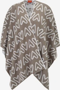 Ponchos & Kimonos Cape Abira Dames Donkerbeige