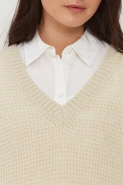 B.young Lange Truien Trui Dames Beige -Winterkledingwinkel Voor Dames 743050189d9fc037d7d4a652aac28387