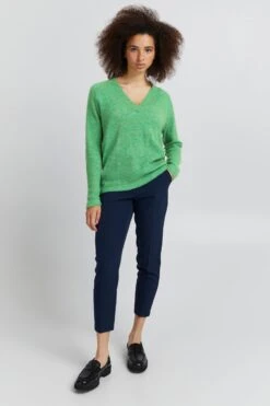 ICHI Basic Truien Trui KAMARA Dames Groen -Winterkledingwinkel Voor Dames 74f2051e8f831051a23afcfa7d51f98c