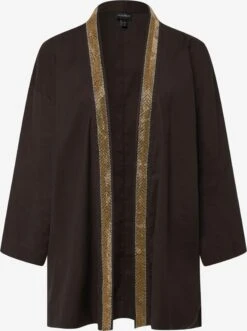 Ulla Popken Ponchos & Kimonos Kimono Dames Bruin