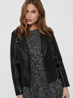 ONLY Leren Jassen Tussenjas ONLMELISA Dames Zwart -Winterkledingwinkel Voor Dames 77cf9f1aa7409dca3446dd9542e5330e