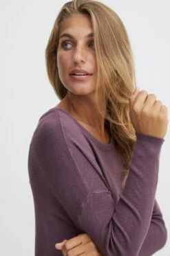Fransa Lange Truien Trui BLUME Dames Lila -Winterkledingwinkel Voor Dames 799460328d82f3ab2a1e86d91f4ee8c2