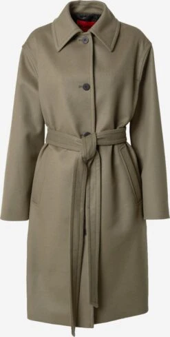 Hugo Wollen Mantels Tussenmantel Mercado Dames Olijfgroen