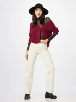 ESPRIT Vesten Gebreid Vest Dames Kersrood -Winterkledingwinkel Voor Dames 7f40fdaffe6e41600b288cad260621b2