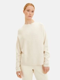 TOM TAILOR Denim Basic Truien Trui Dames Crème -Winterkledingwinkel Voor Dames 7f68abe0b29b564a894ee0ab623ae1bd