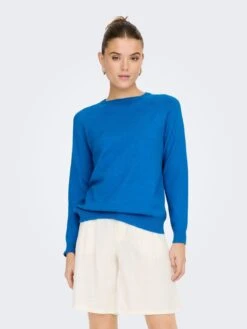 ONLY Basic Truien Trui Dames Blauw -Winterkledingwinkel Voor Dames 80d7e69d95baced7ac68c6f0fbeb2203