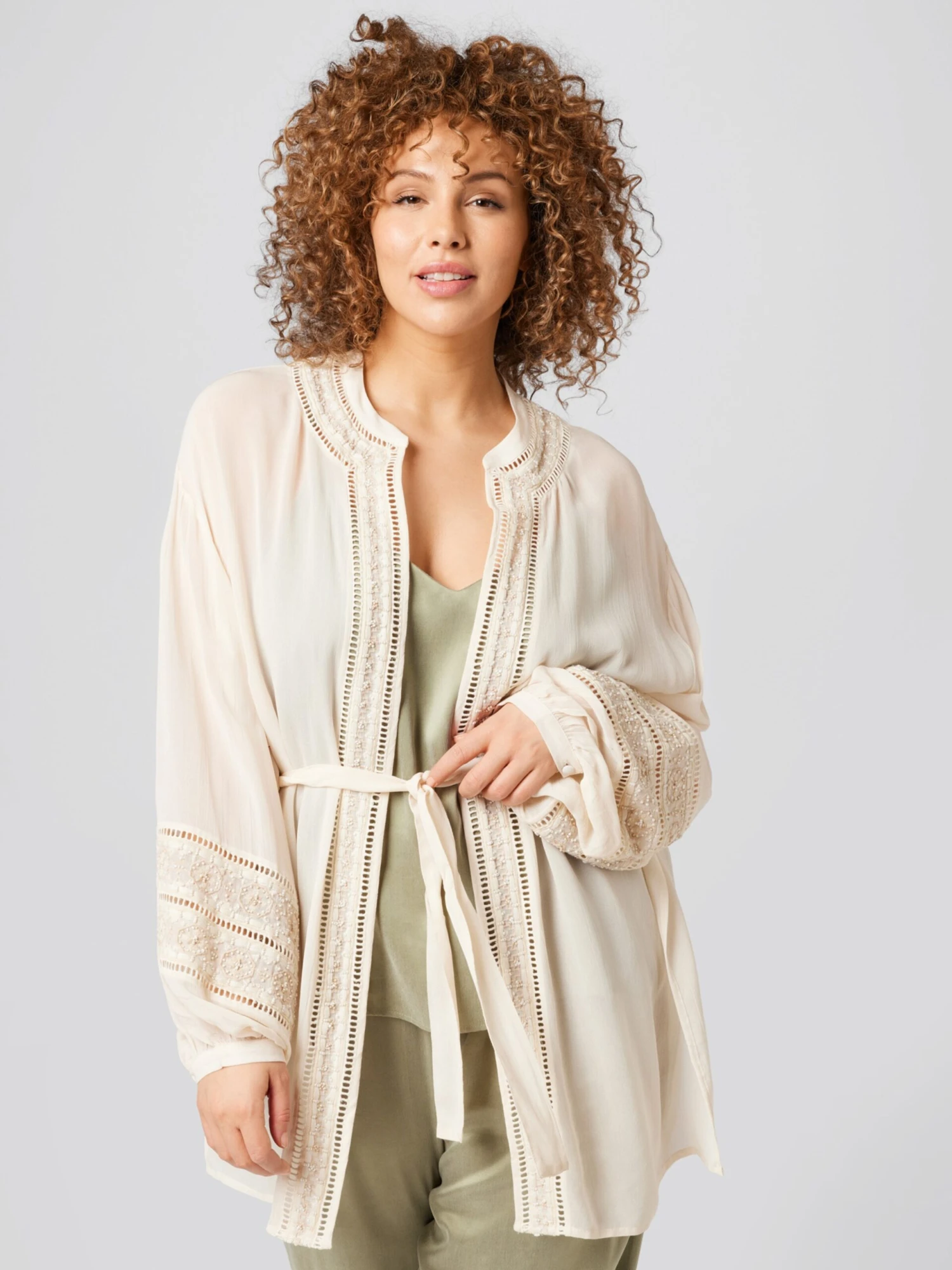 Ponchos & Kimonos Kimono Pernilla Dames Crème 5 Ponchos & Kimonos Kimono Pernilla Dames Crème - Afbeelding 3