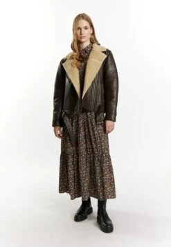 DreiMaster Vintage Leren Jassen Tussenjas Imane Dames Donkerbruin -Winterkledingwinkel Voor Dames 8f8eb89112043edd89d8922d1c7e2ca4