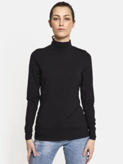 Coltruien Trui Organic Long Sleeve Dames Zwart -Winterkledingwinkel Voor Dames 90a0e210609744e5125a1472063cf302