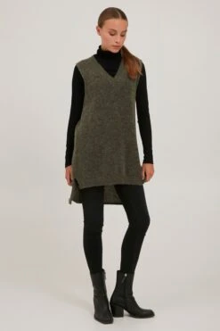 Truien Zonder Mouwen Trui PZASTRID Dames Groen -Winterkledingwinkel Voor Dames 91d336215ba37d2430aa741369096d0b