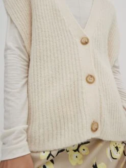 EDITED Vesten Gebreide Bodywarmer Sienna Dames Offwhite -Winterkledingwinkel Voor Dames 91d4059820c8dcad1c62810108d230fd