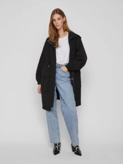 Vila Parkas Tussenparka Dames Zwart -Winterkledingwinkel Voor Dames 96831c91881a9db2d30238088ece5934